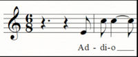 Noten: Ausschnitt aus der Arie Addio aus der Oper La Traviata von Giuseppe Verdi 