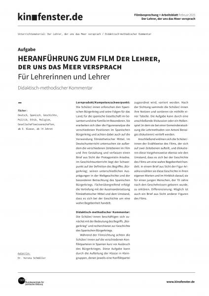 Vorschaubild für Der Lehrer, der uns das Meer versprach – didaktischer Kommentar
