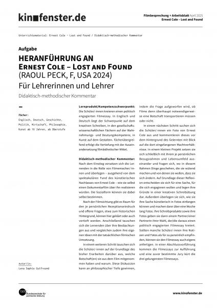 Vorschaubild für Ernest Cole: Lost and Found – didaktischer Kommentar