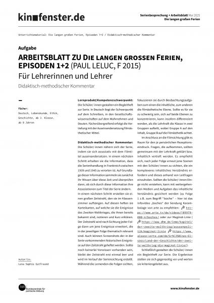 Vorschaubild für Die langen großen Ferien – didaktischer Kommentar 