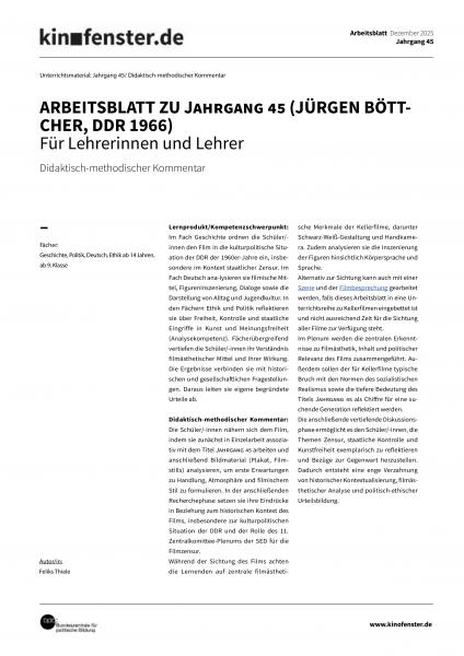 Vorschaubild für Didaktisch-methodischer-Kommentar-Jahrgang-45