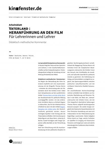 Vorschaubild für Didaktisch-methodischer-Kommentar-Vaterland