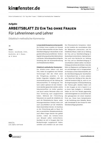 Vorschaubild für Ein Tag ohne Frauen – didaktischer Kommentar
