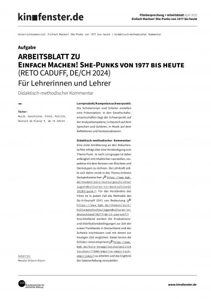 Vorschaubild für Einfach machen! She-Punks von 1977 bis heute – didaktischer Kommentar