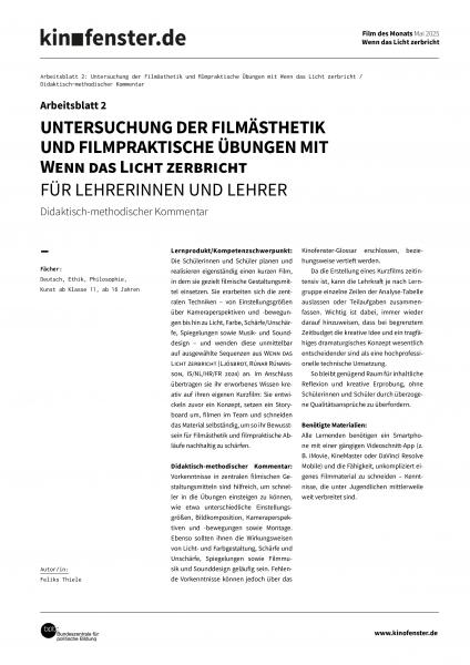 Vorschaubild für Wenn das Licht zerbricht – didaktischer Kommentar 2