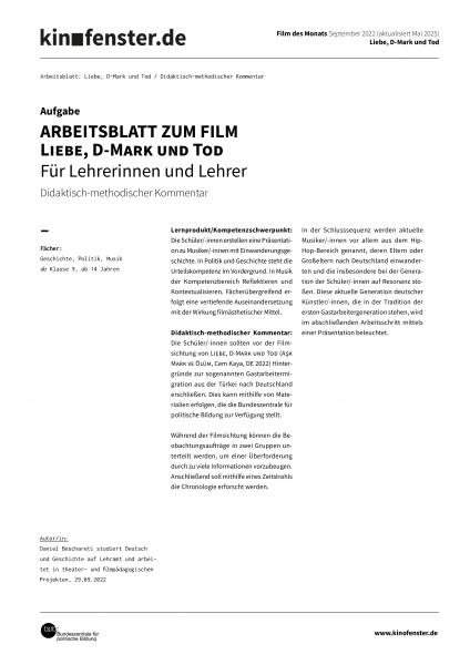 Vorschaubild für Liebe, D-Mark und Tod – didaktischer Kommentar