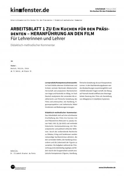 Vorschaubild für Didaktisch-methodischer Kommentar AB 01 – Ein Kuchen für den Präsidenten