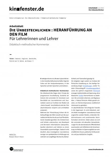 Vorschaubild für Didaktisch-methodischer-Kommentar-Die-Unbestechlichen