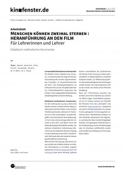 Vorschaubild für Didaktisch-methodischer-Kommentar-Menschen-koennen-zweimal-sterben